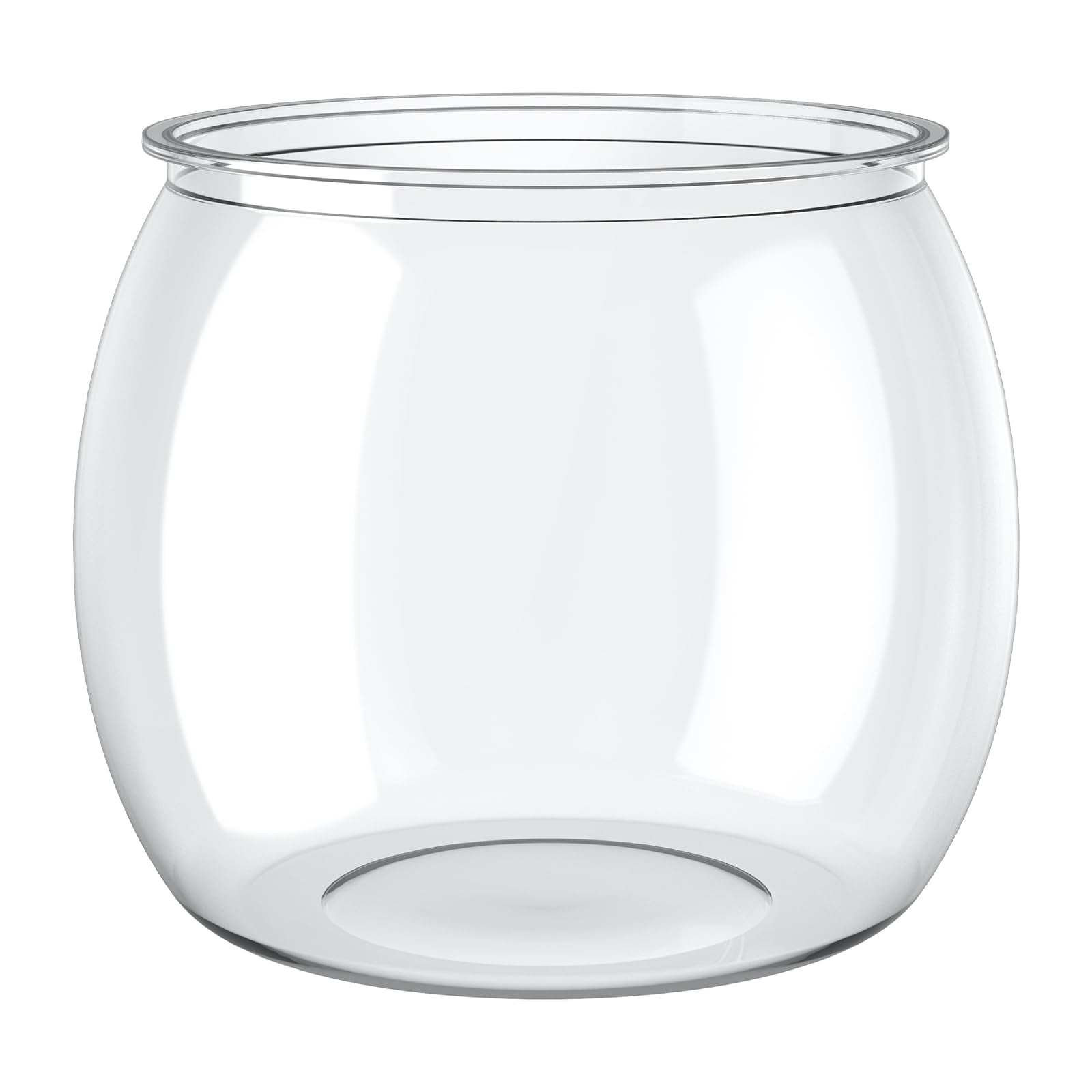 Pawfly 0.5 Gallon Mini Plastic Fish Bowl desk-setup, sturdy and clear for small fish.