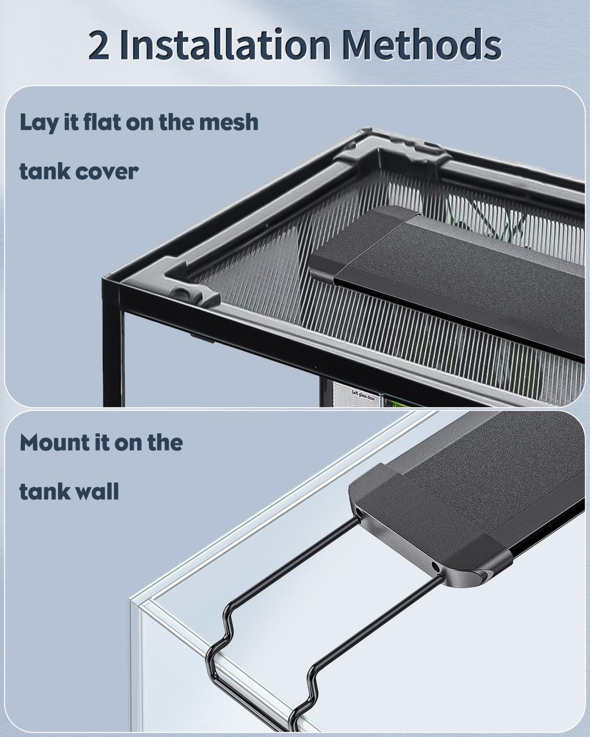 Pawfly extendable bracket setup fits 12-18 inch tanks securely