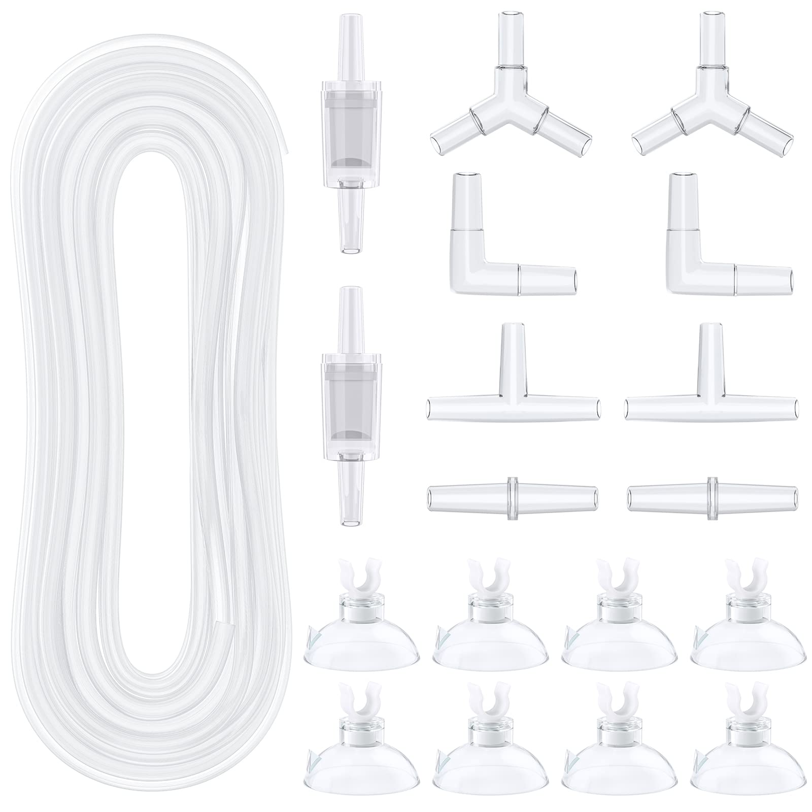 Pawfly 25ft airline tubing shows flexible, kink-resistant frosty tubing for aquarium aeration.