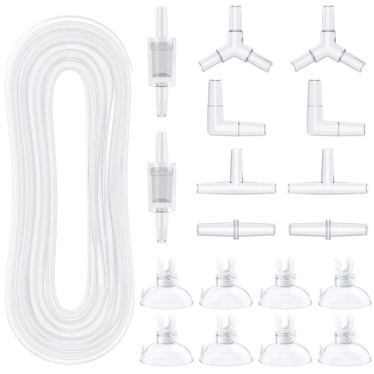 Pawfly 25ft airline tubing shows flexible, kink-resistant frosty tubing for aquarium aeration.