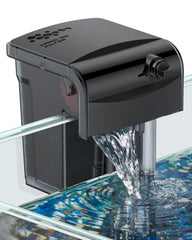 Pawfly 3W Aquarium Filter outlet water wheel in action improves oxygenation.