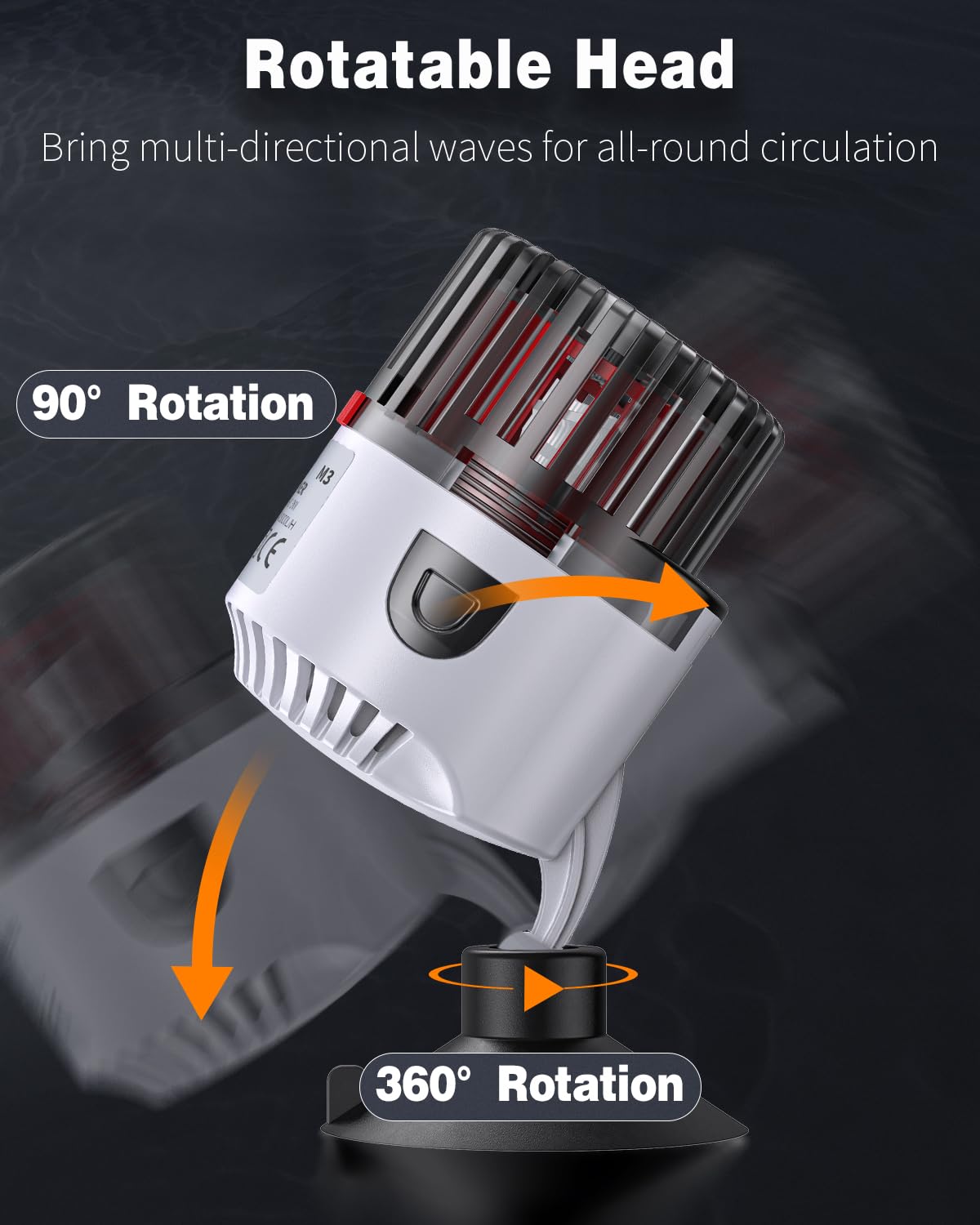 Pawfly suction-base image showing secure mounting in a tank