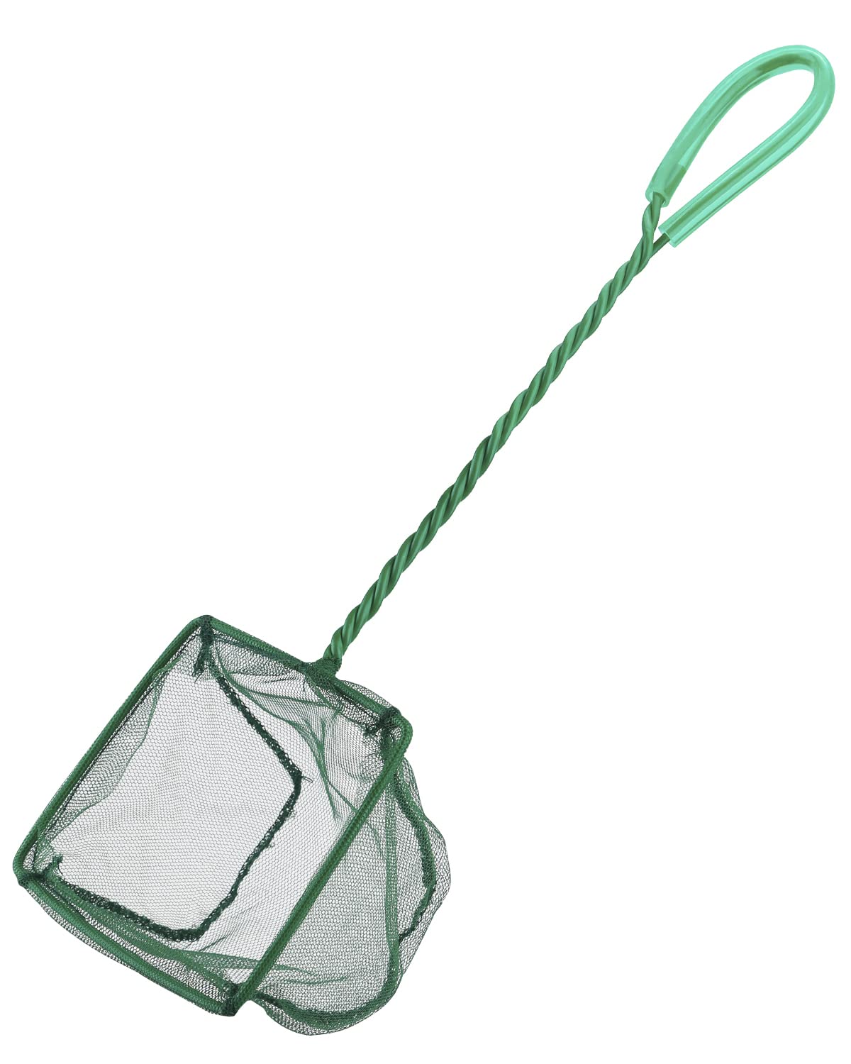 Pawfly 4-inch aquarium net with braided handle for safe small fish transfers.