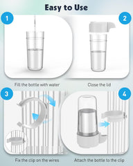 Pawfly 240 ml capacity per unit supports 4–5 days of water for four birds.