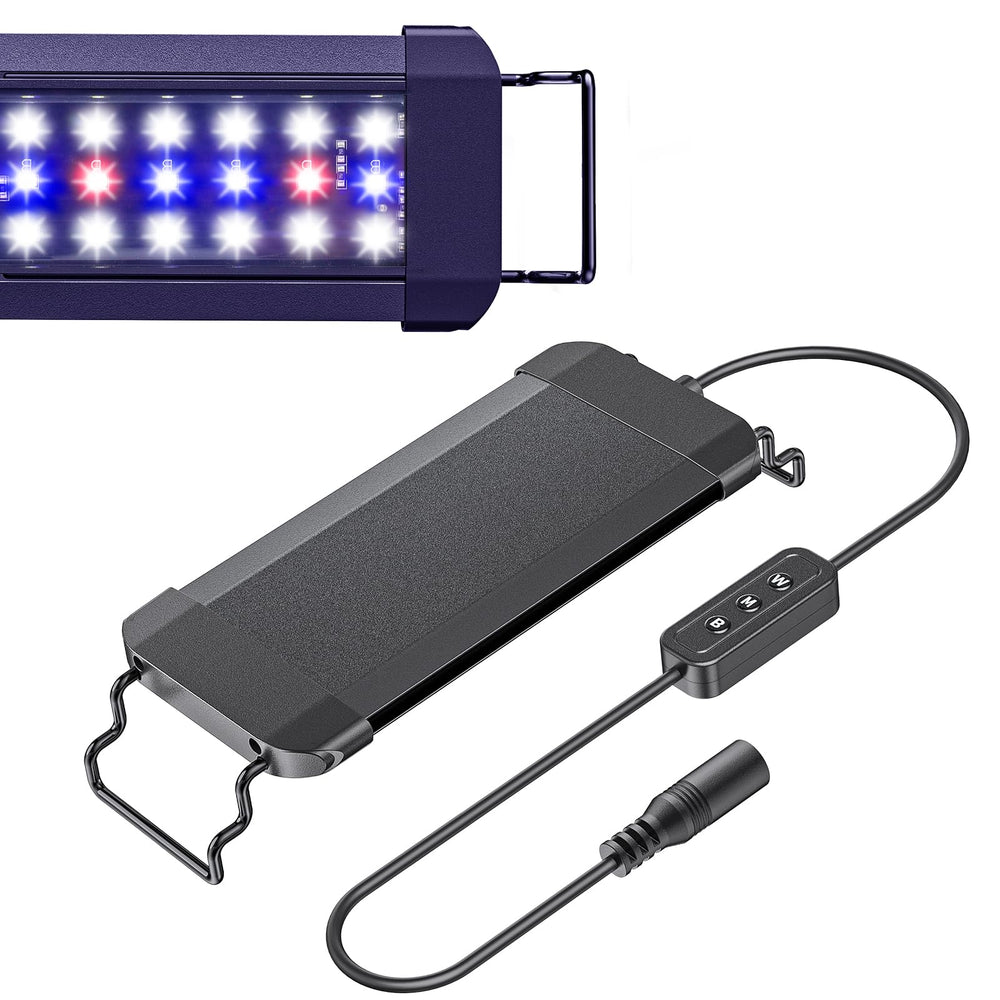 Pawfly 6W terrarium light with extendable bracket fits 6–10 inch tanks securely.