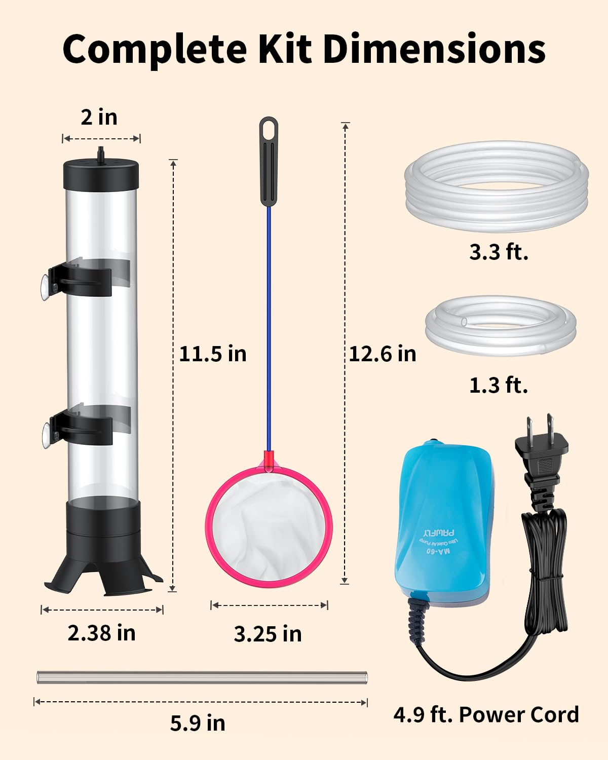 Pawfly Acrylic Tubing 5.9 inch clear for visible hatching process.