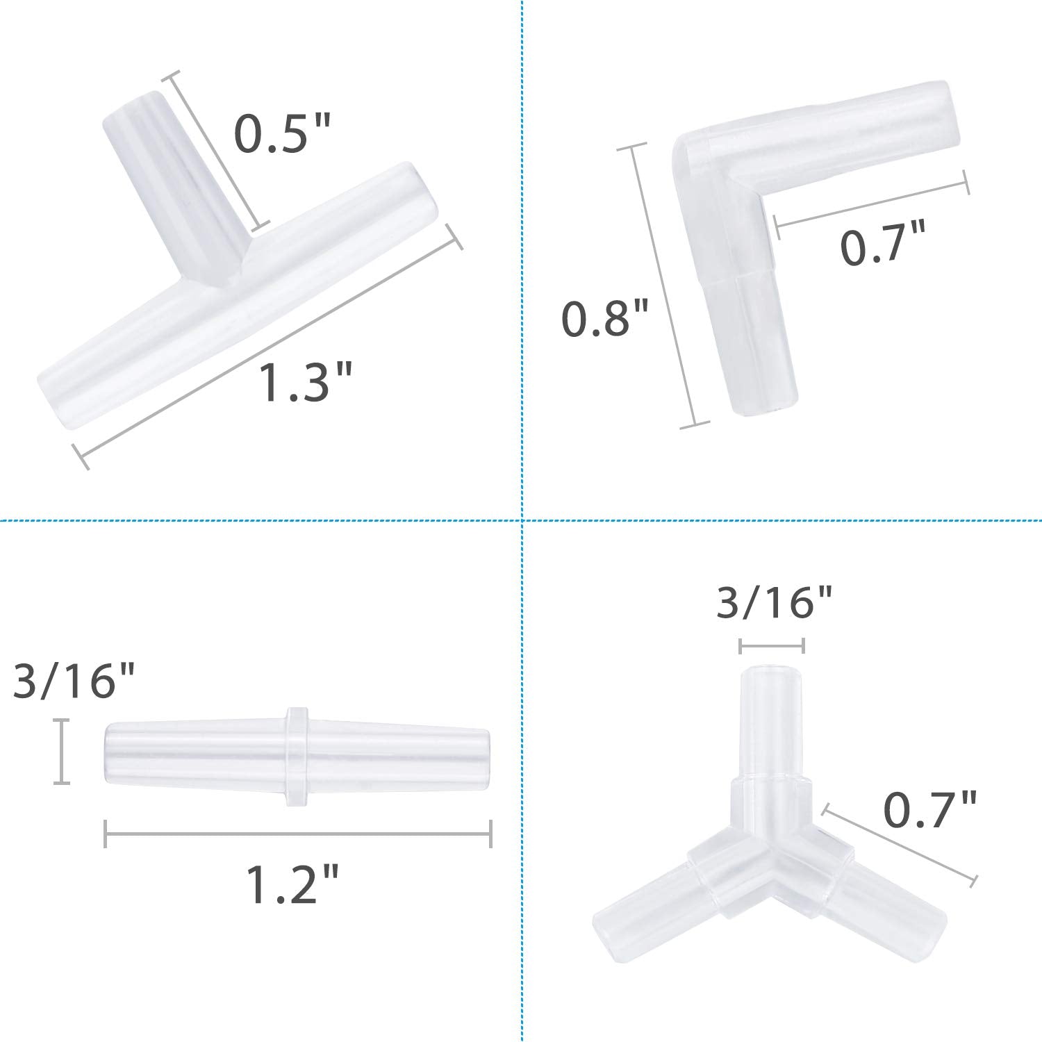 Pawfly airline connectors assembled kit shown with multiple pieces for flexible setups.