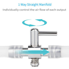 Pawfly six-pack aquarium air distributors with easy shutoff levers.