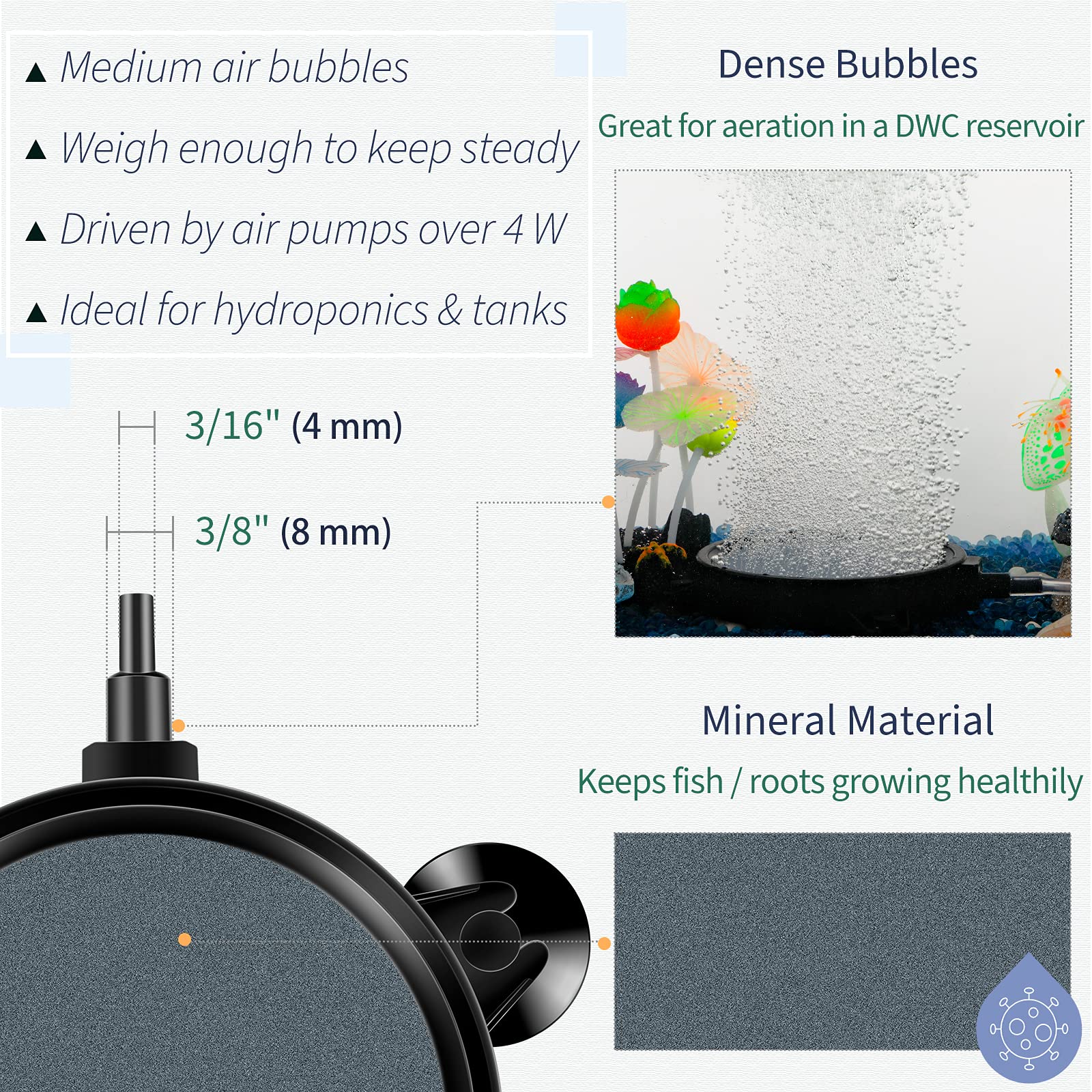 Pawfly mineral-material diffuser offers safe composition ideal for fish and plants.