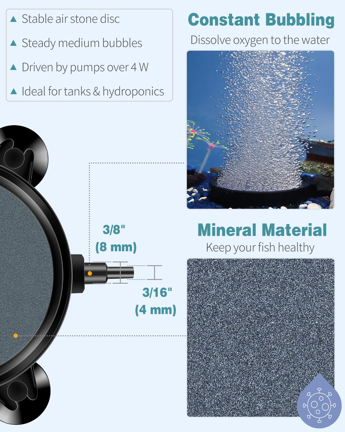 Pawfly aquarium air stone supports DWC setups by delivering dense bubbles and circulation