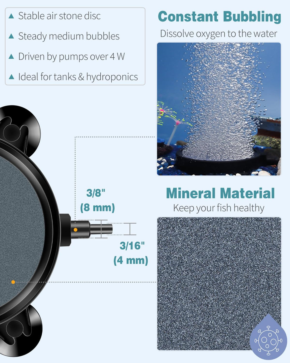 Pawfly aquarium air stone supports DWC setups by delivering dense bubbles and circulation