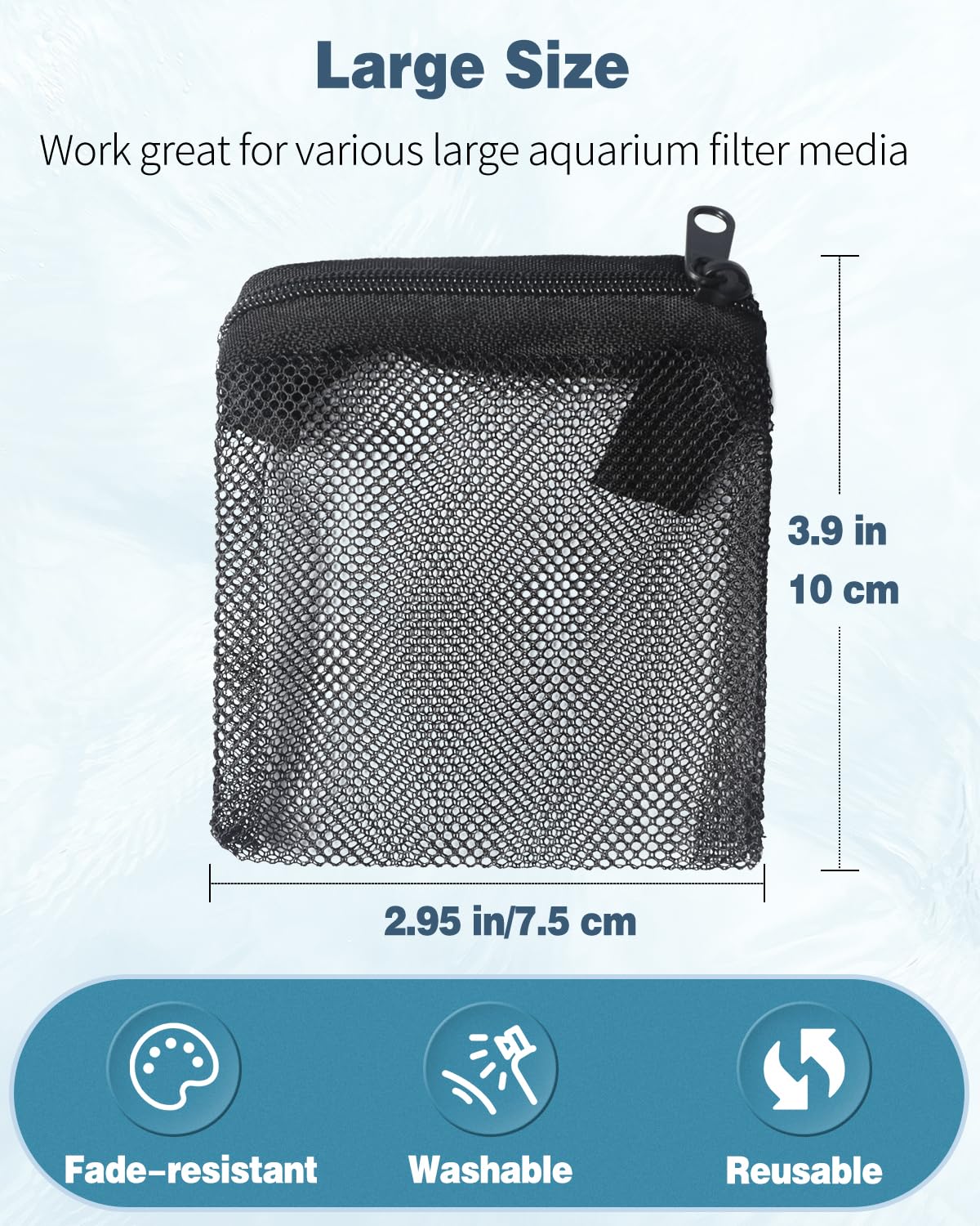 Pawfly aquarium bag filled with carbon demonstrating filtration