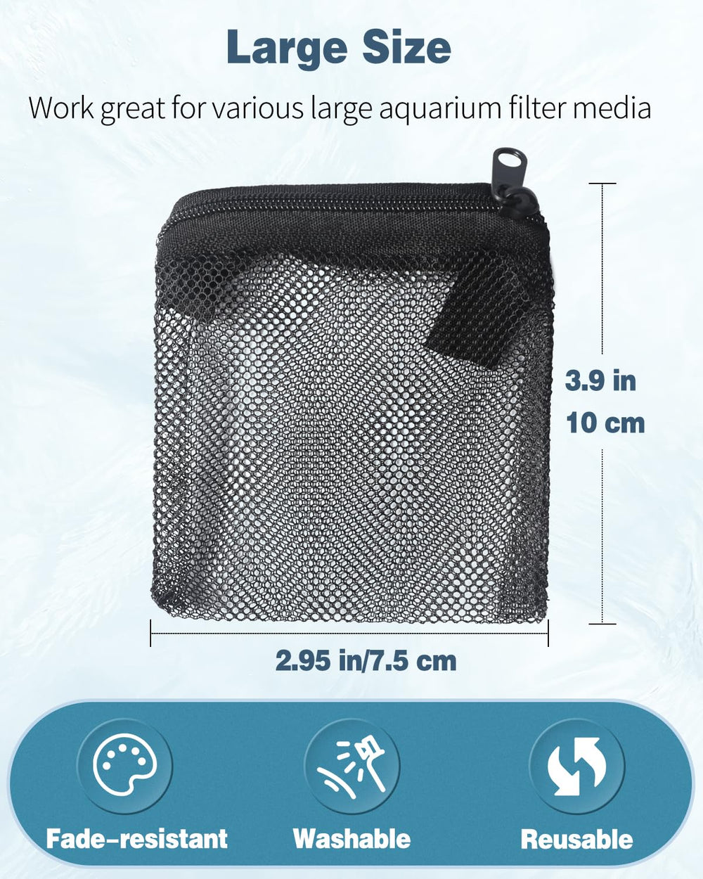 Pawfly aquarium bag filled with carbon demonstrating filtration