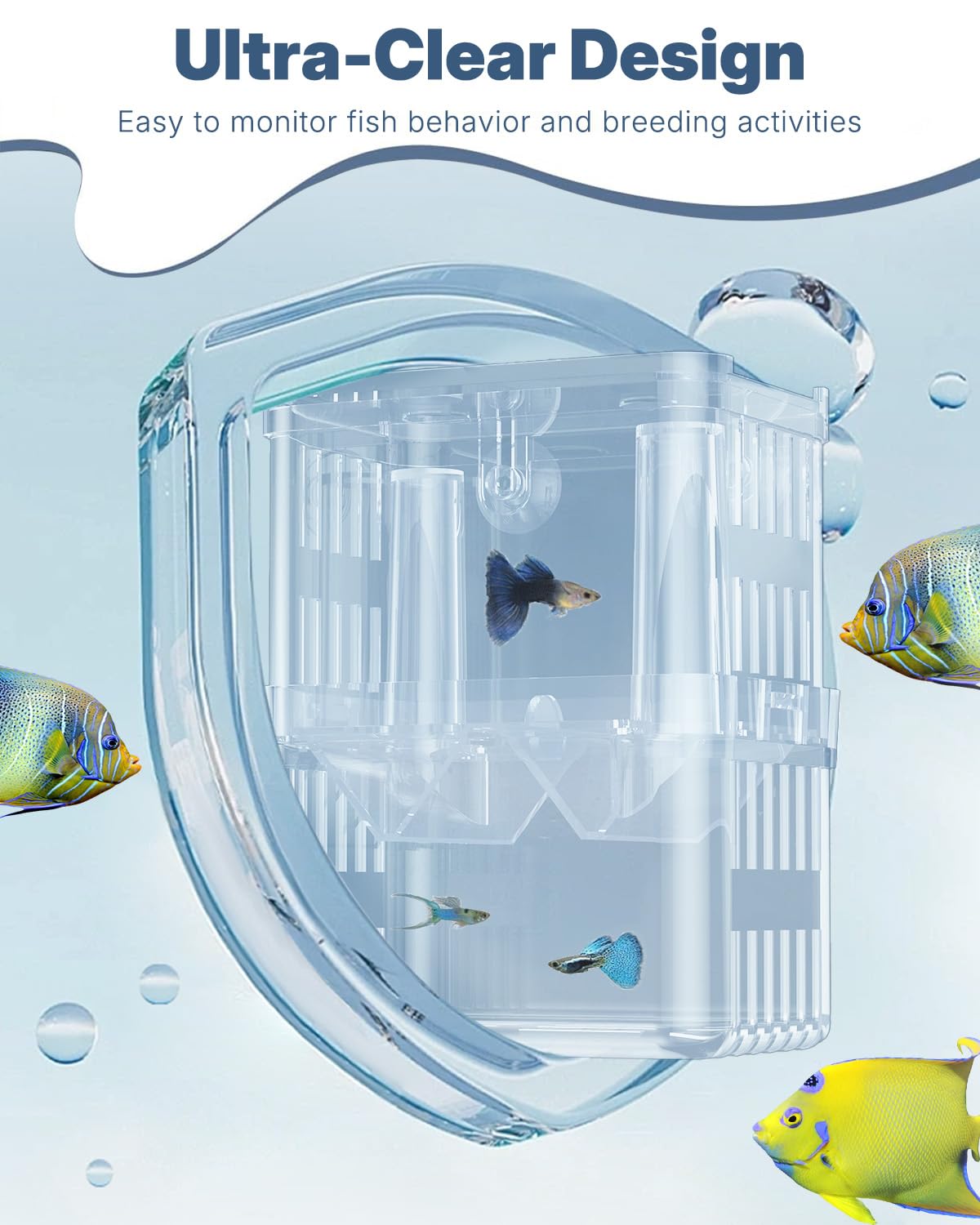 Pawfly in-tank installation shows the box staying afloat and accessible.