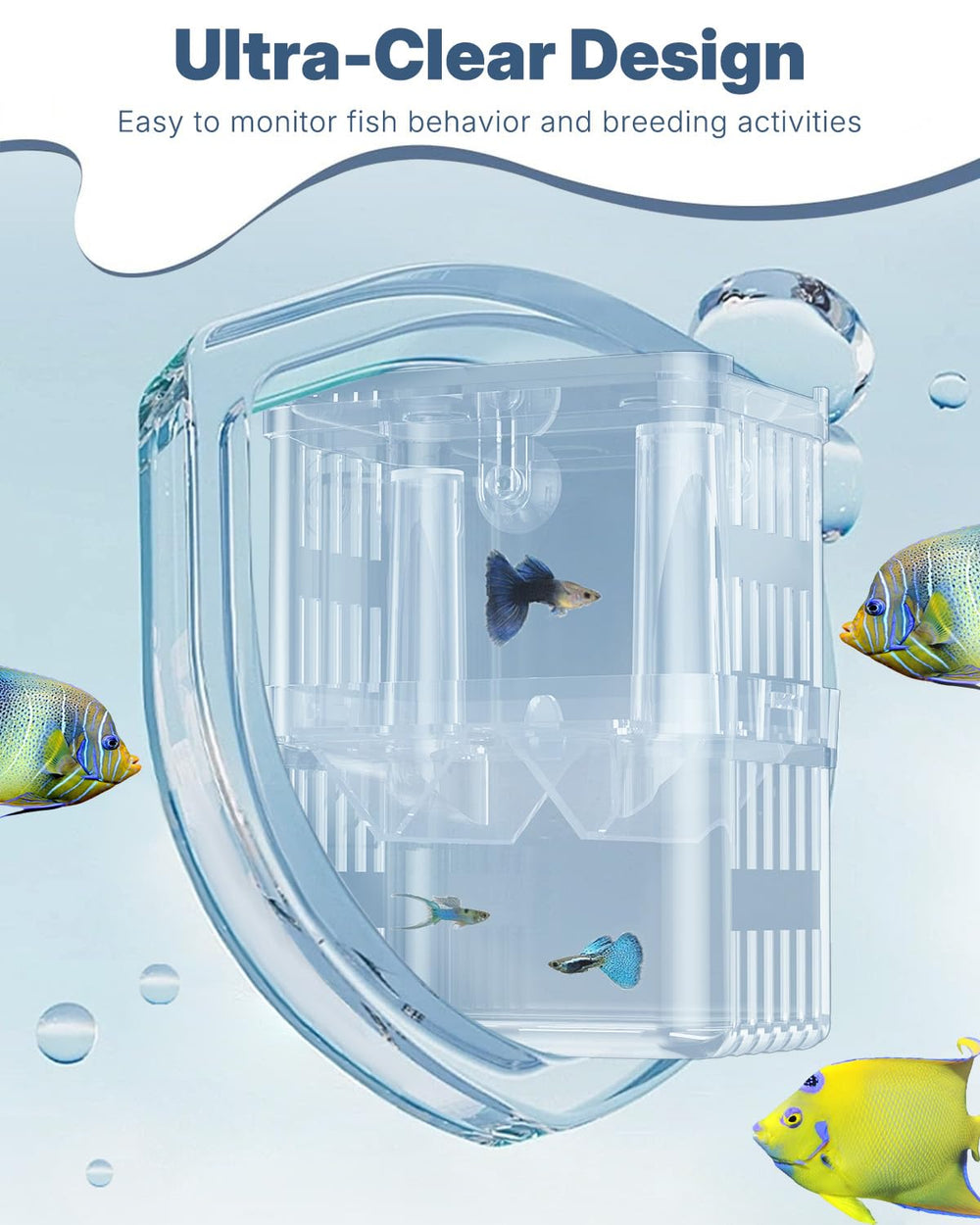 Pawfly in-tank installation shows the box staying afloat and accessible.