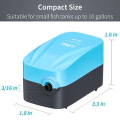 Pawfly Aquarium Compact Air Pump output close-up shows fine bubbles boosting oxygenation in small aquariums