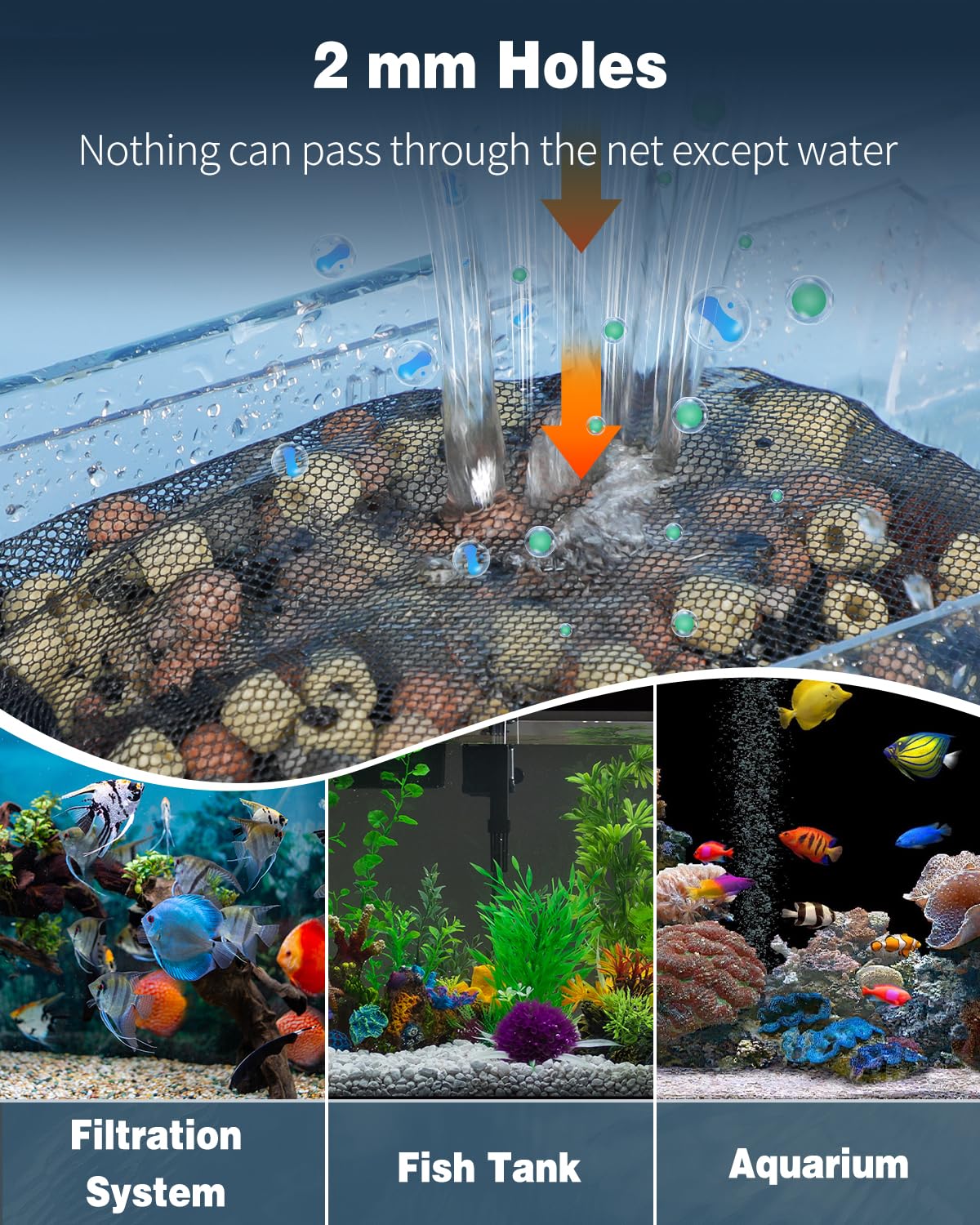 Pawfly aquarium filter media bag mesh detail highlighting durable polyester weave.
