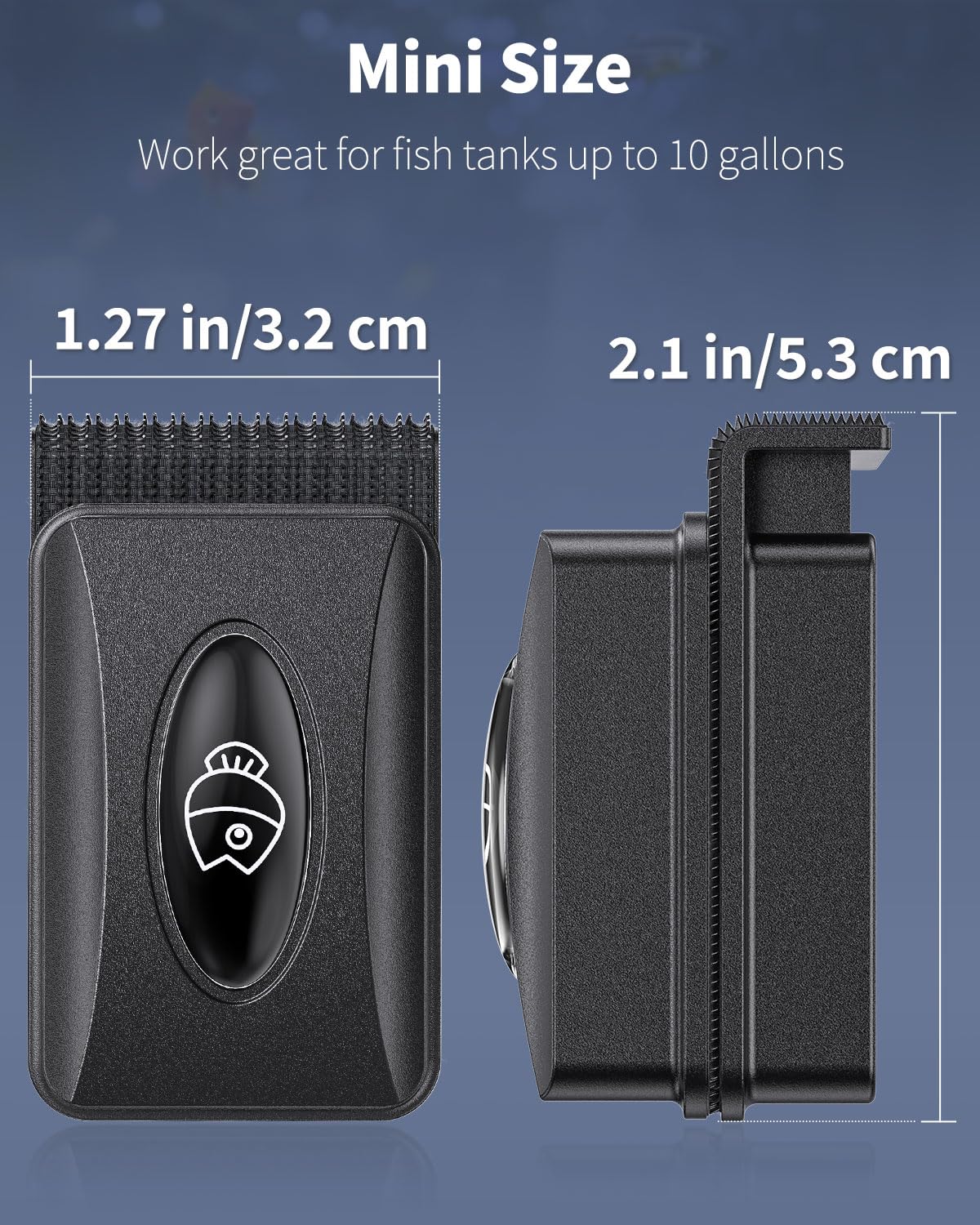 Pawfly Aquarium Magnetic Brush coarse-pad-closeup shows extended head for tight corners.