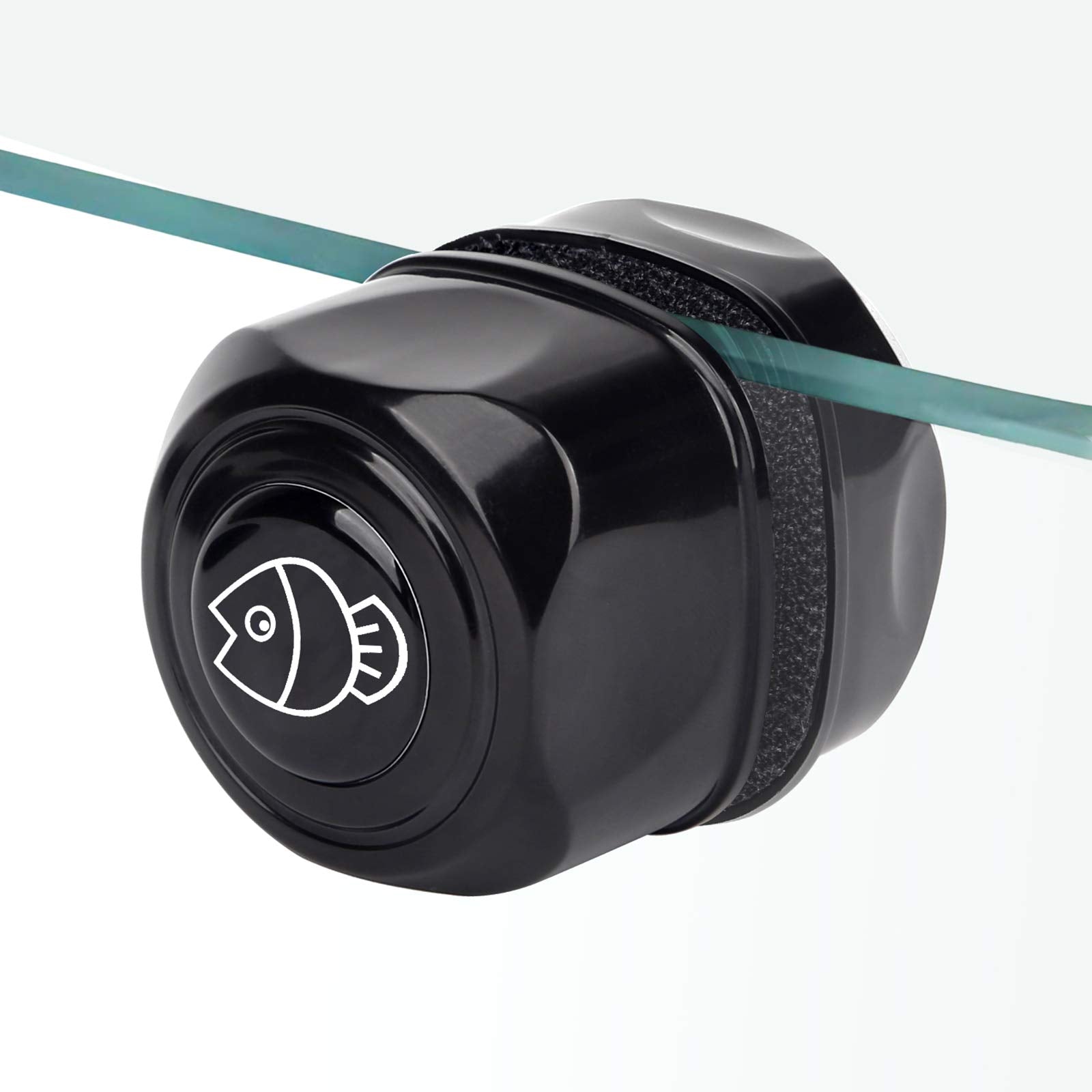 Pawfly aquarium magnetic brush front view shows compact glass cleaner for easy tank maintenance