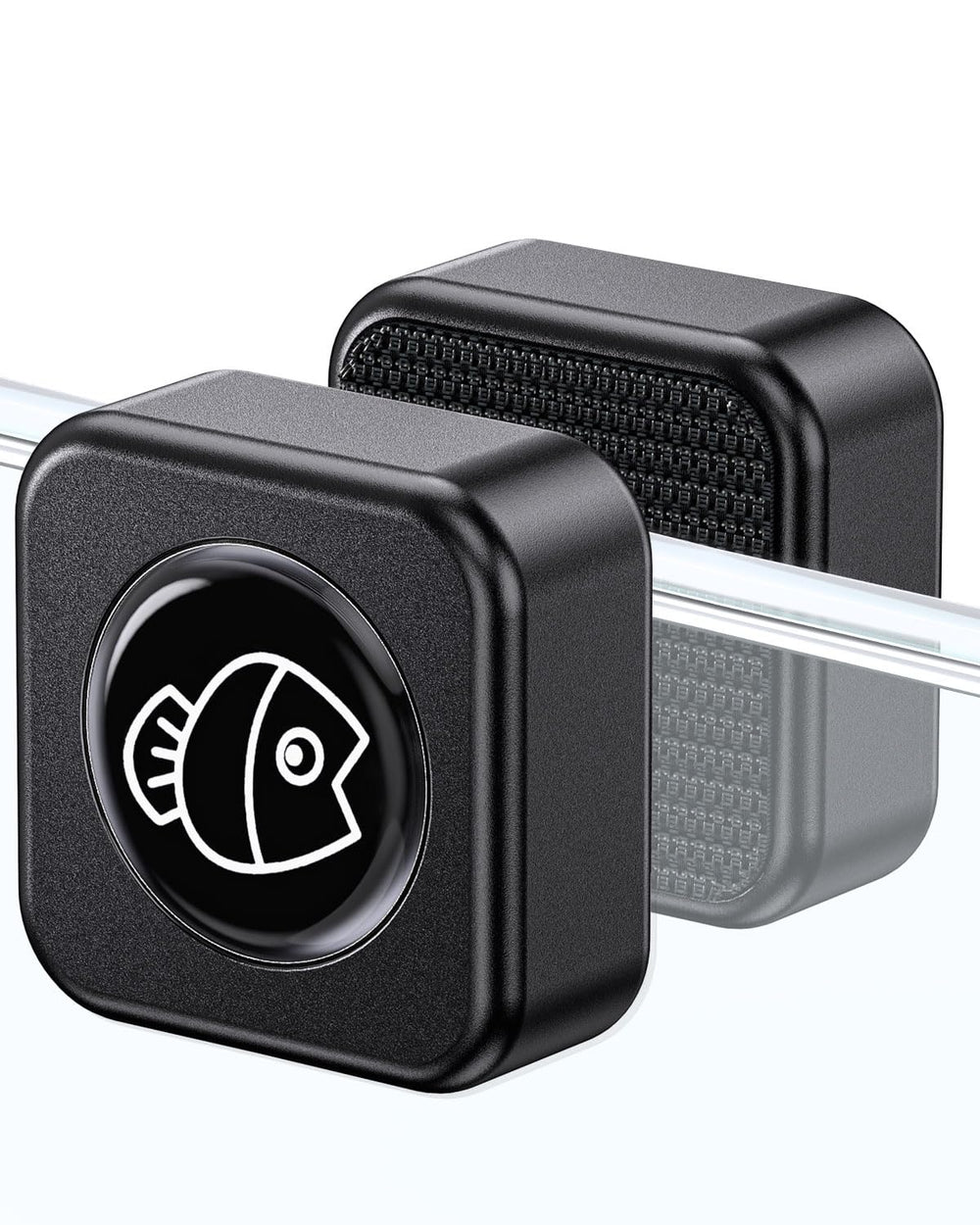 Pawfly aquarium magnetic brush packaging demonstrates compact glass cleaner.