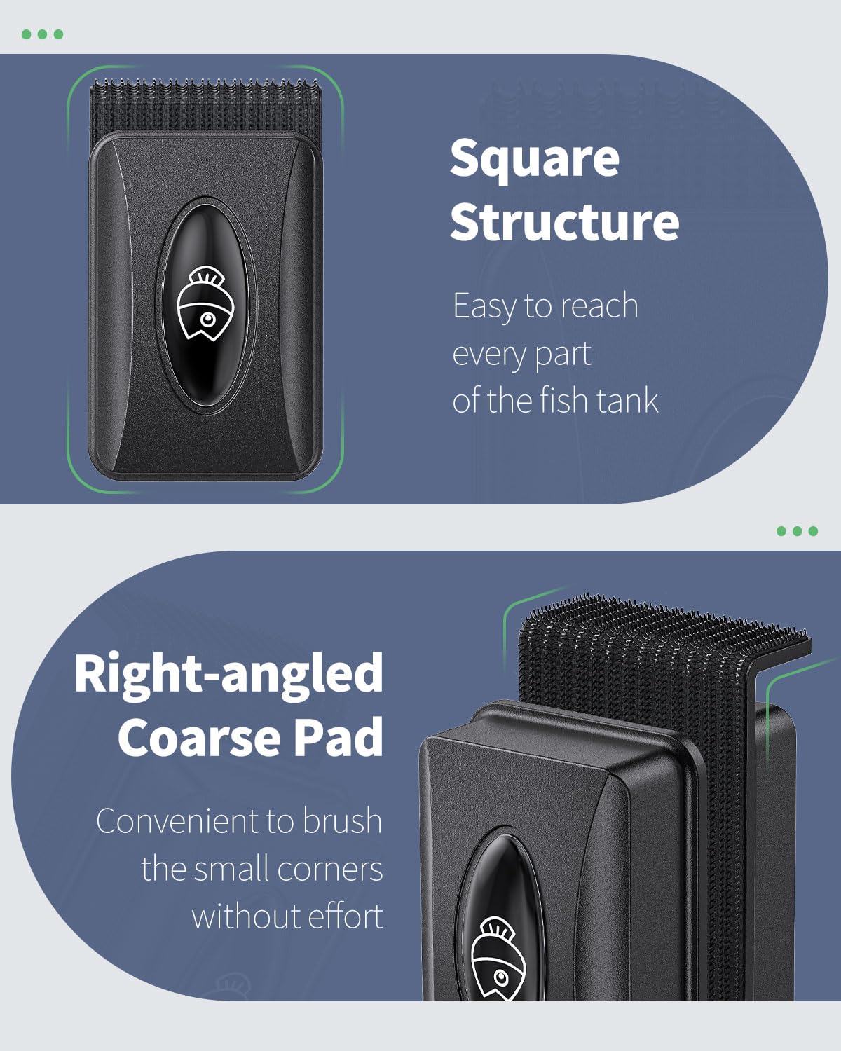 Pawfly Aquarium Magnetic Brush soft-pad-closeup captures gentle outside wiping on glass.
