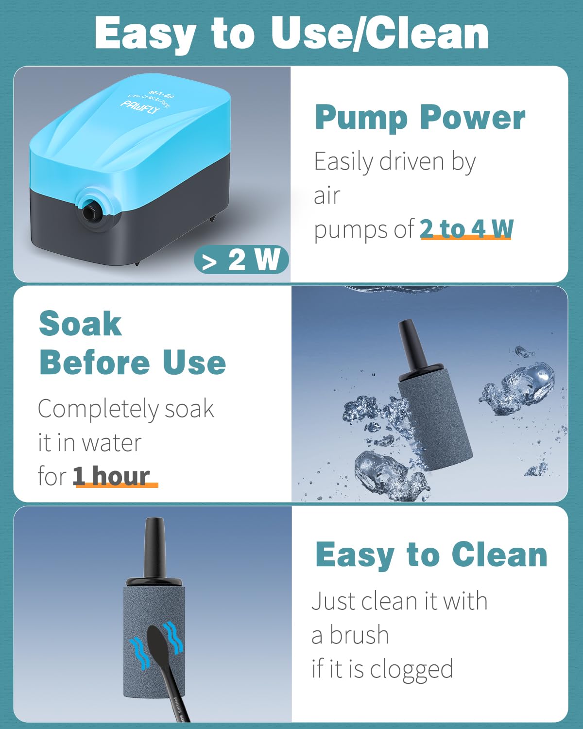 Pawfly ASC-025 model air stone delivers reliable bubble diffusion in nano aquariums.