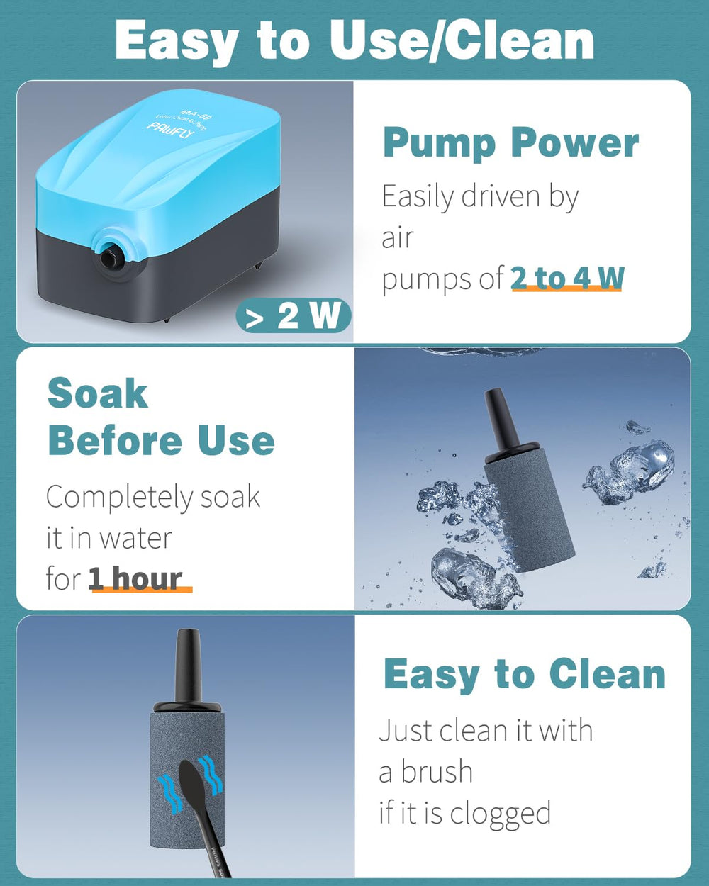 Pawfly ASC-025 model air stone delivers reliable bubble diffusion in nano aquariums.