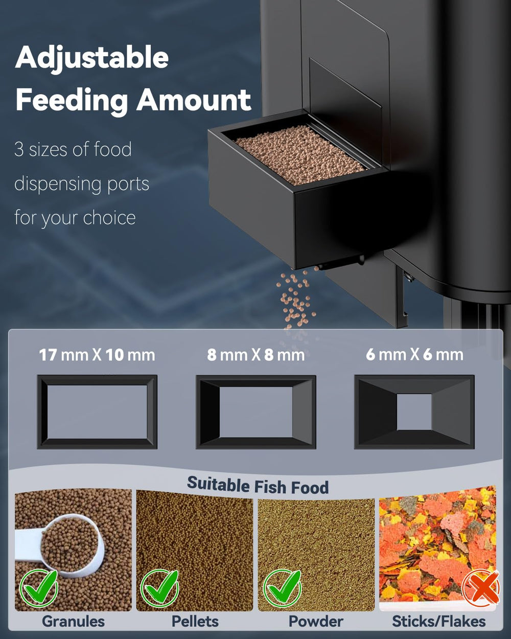 Pawfly moisture-proof dispensing port keeps dry food fresh and clog-free