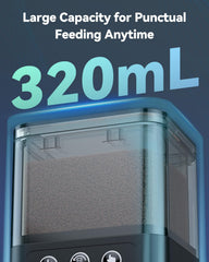 Pawfly automatic aquarium feeder USB-C charging provides long-lasting power