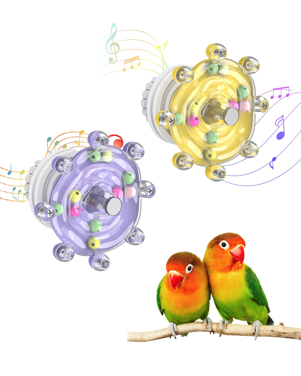 Pawfly bird toys offer colorful spinning wheel for parakeet visual stimulation.