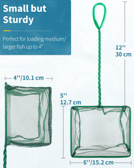 Pawfly braided metal-handle net provides a sturdy grip for deep tanks