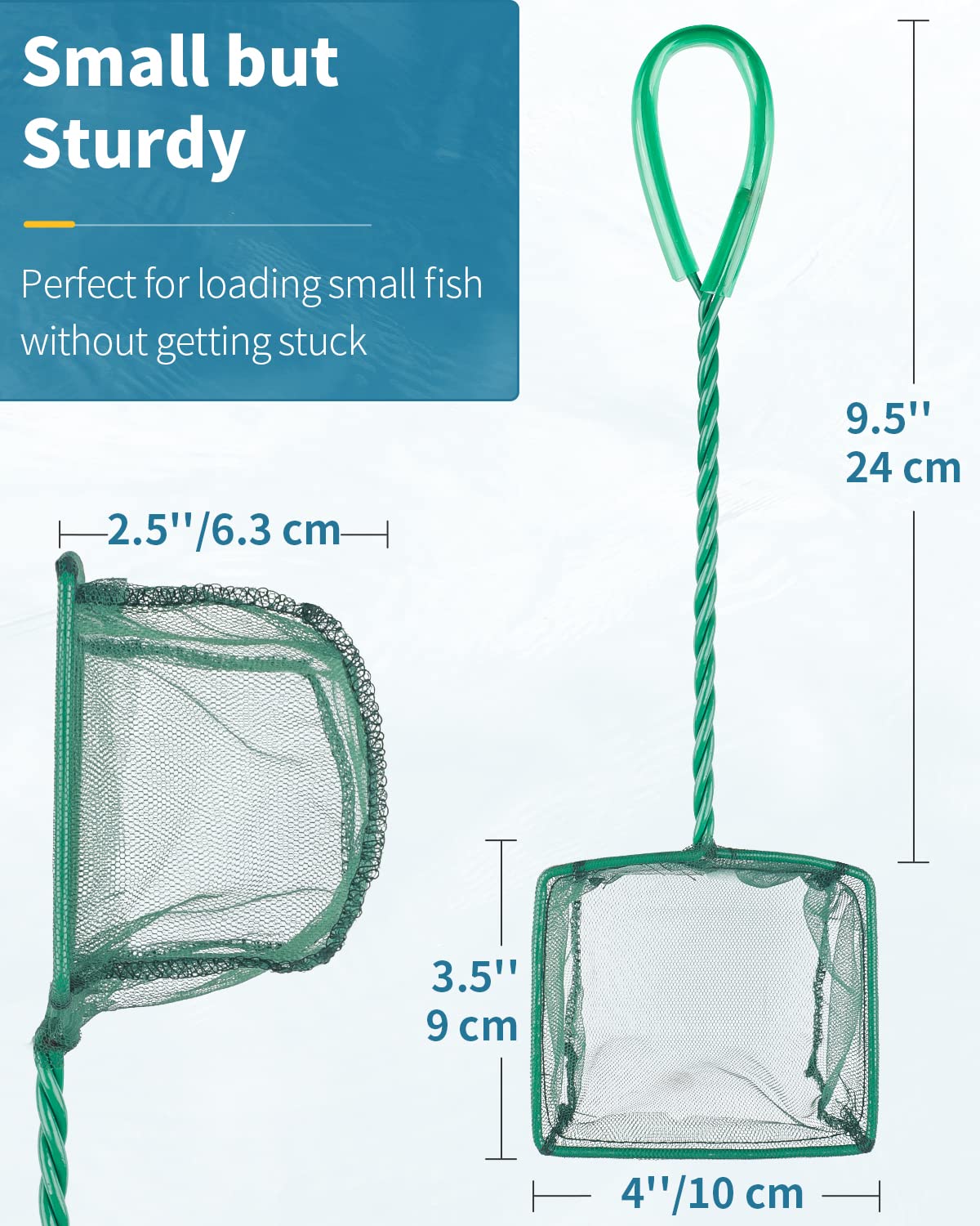 Pawfly braided metal handle net shows durable construction for long-term aquarium use.