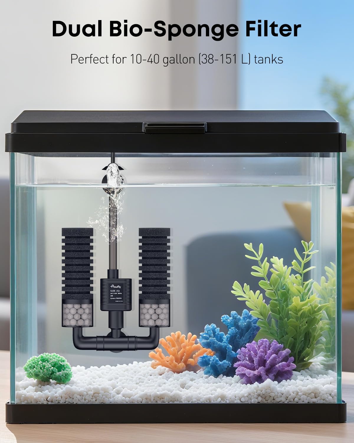 Pawfly ceramic balls promote bio filtration with expanded surface area for beneficial bacteria.