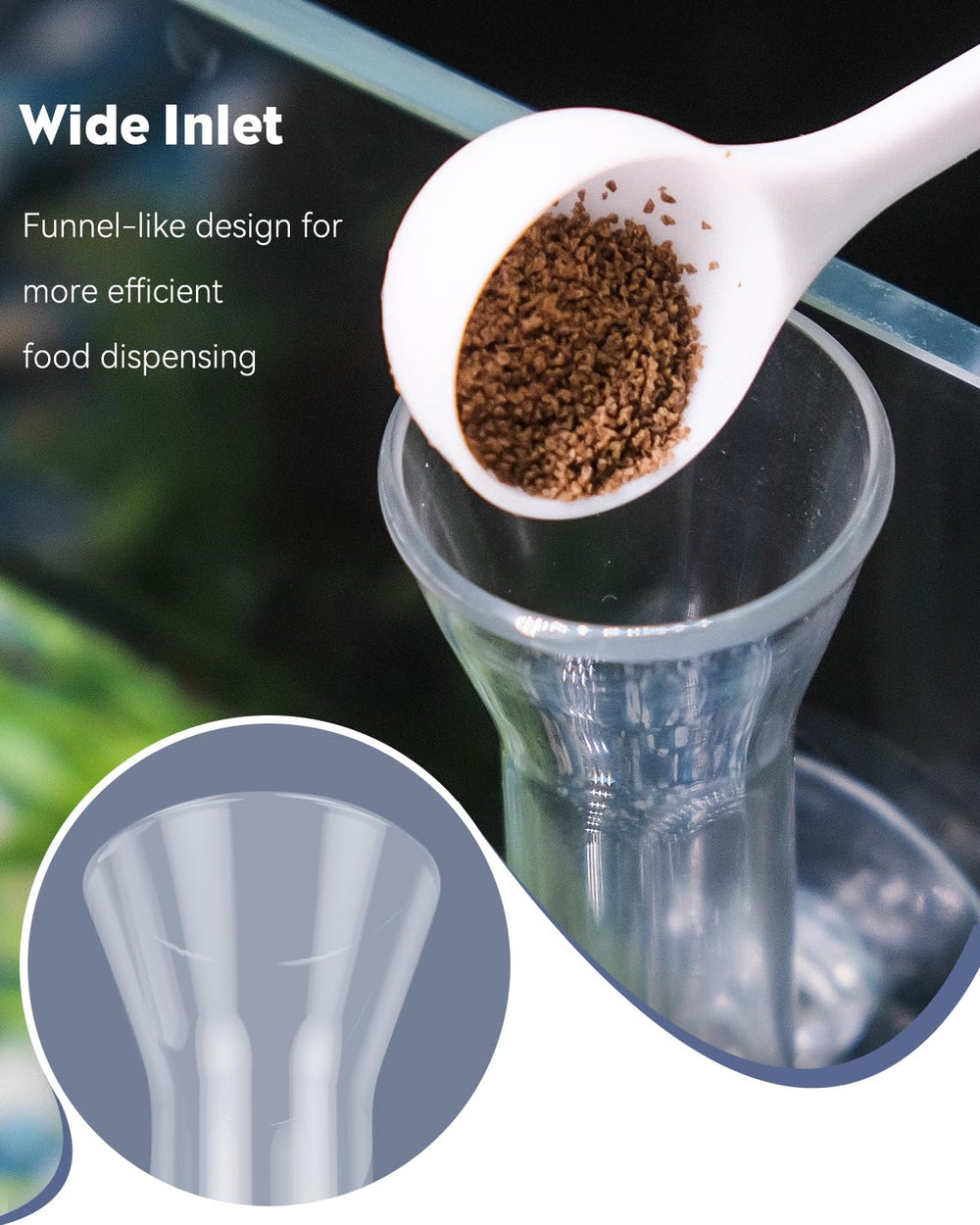 Pawfly clear glass dish catches falling food for cleaner substrate.
