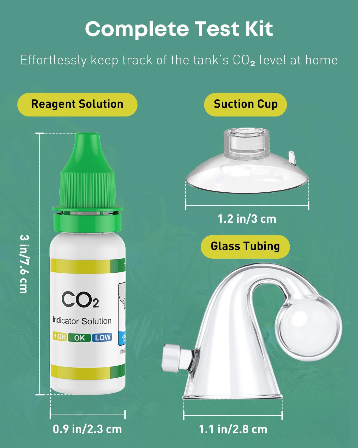 Pawfly suction cups securing the drop checker to tank wall