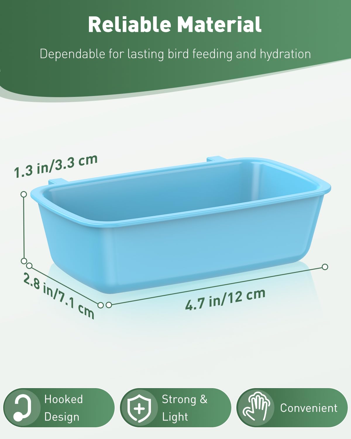 Pawfly coop cups closeup highlights durable plastic for long-term use.