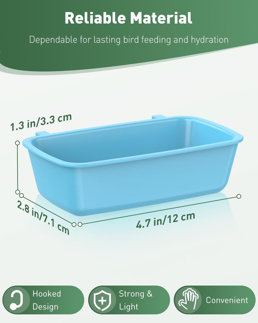 Pawfly coop cups closeup highlights durable plastic for long-term use.