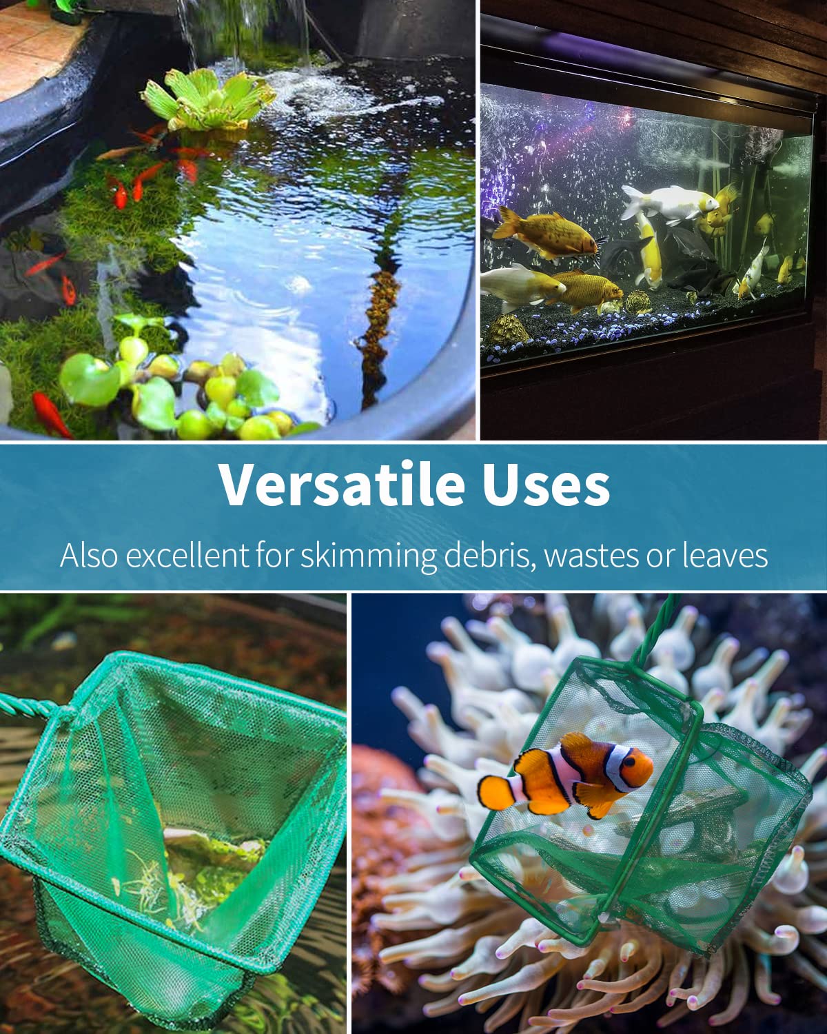 Pawfly debris skimming net removes leaves and waste from aquariums