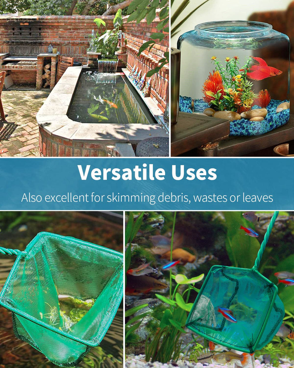 Pawfly debris-skimming-net efficiently removes leaves and wastes for cleaner aquariums.