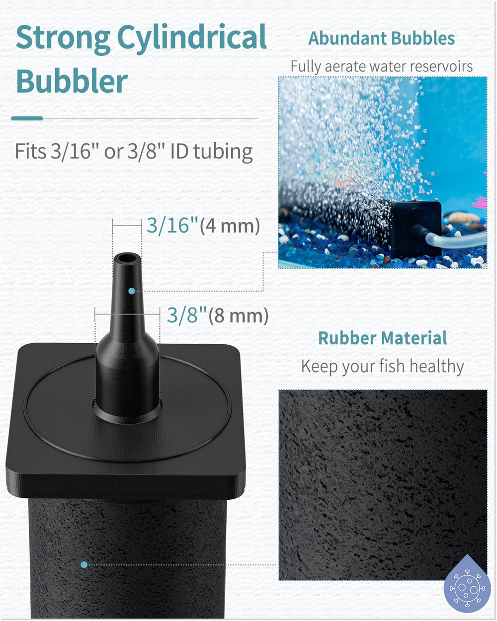 Pawfly dense bubbles provide thorough aeration for ponds and DWC systems.