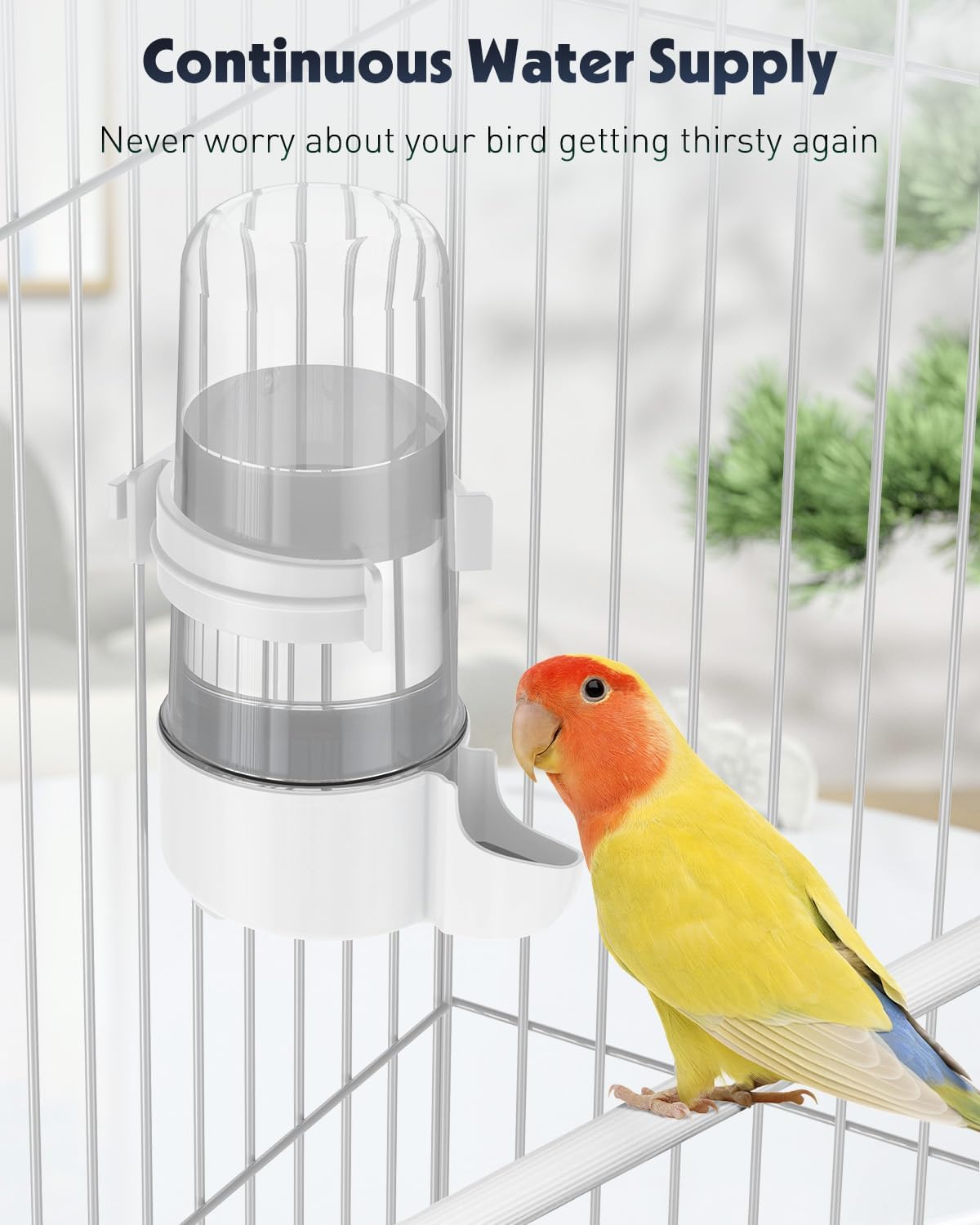 Pawfly easy-install clip enables flexible placement inside or outside the cage.