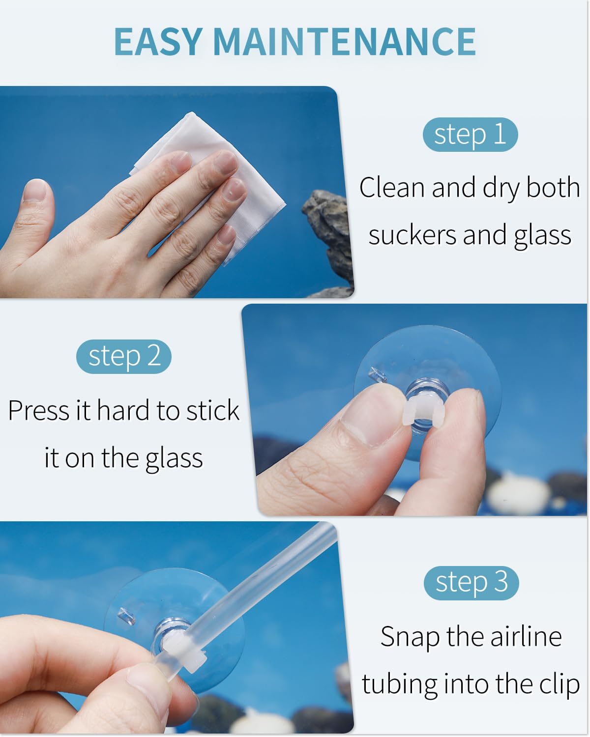 Pawfly easy maintenance requires cleaning both suction cups and glass for long-lasting use.