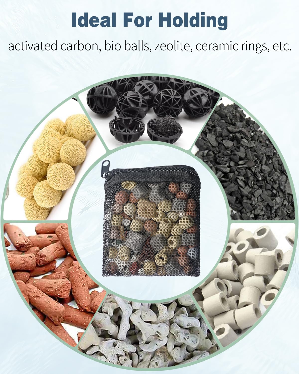 Pawfly filter bag material closeup showing durable polyester mesh