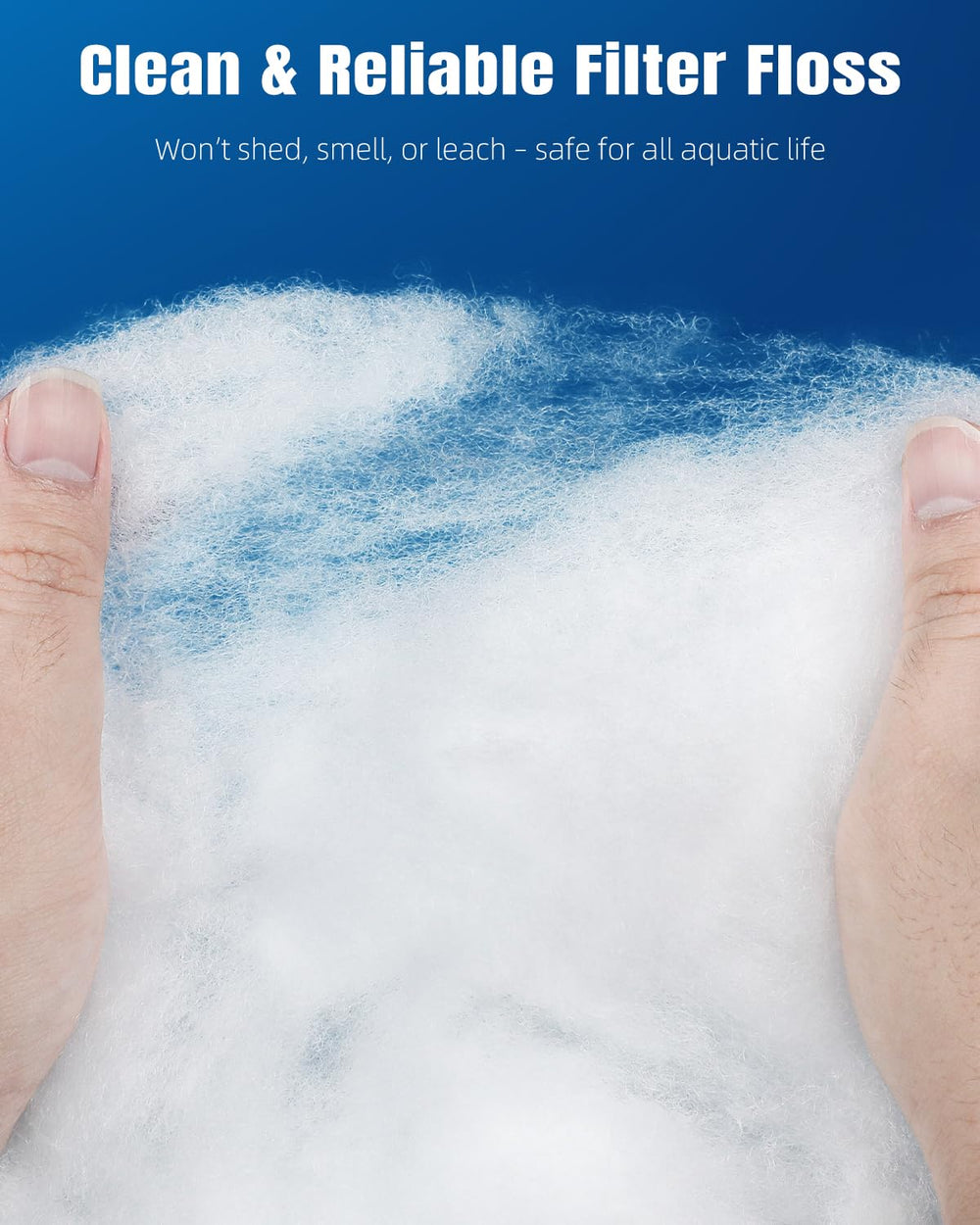 Pawfly Filter Floss soft fluffy material enables gentle filtration for aquatic life.