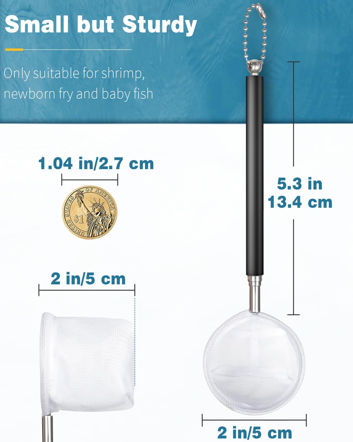 Pawfly fine nylon mesh net protects delicate fish during transfer.