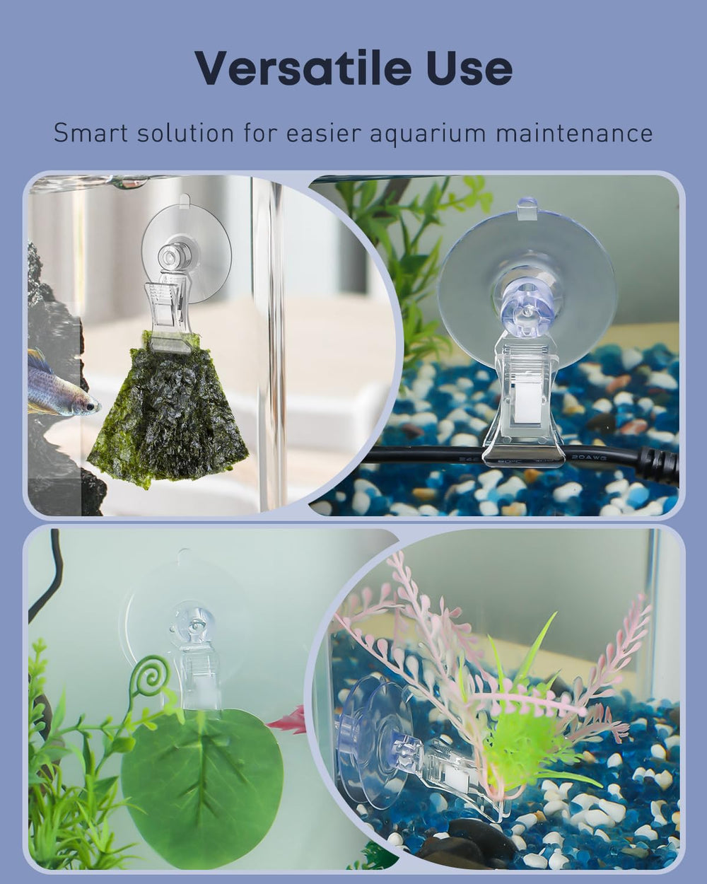 Pawfly fish tank accessories set helps organize feeding and decor easily