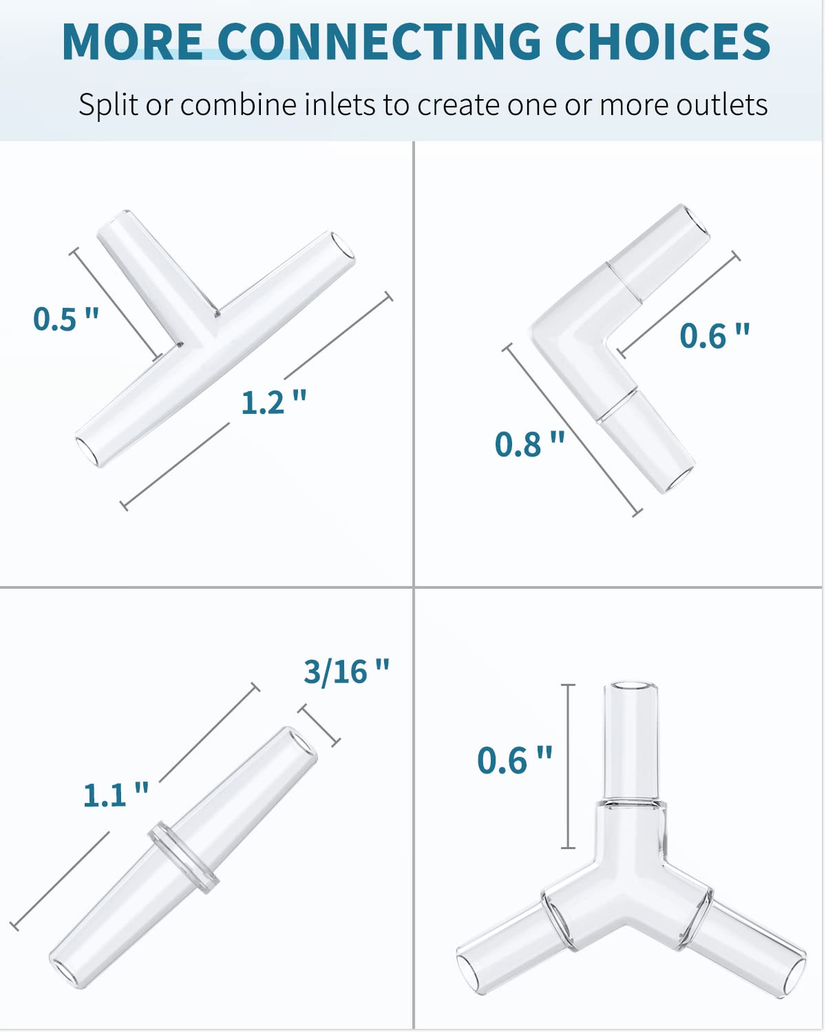 Pawfly frosty-clear tubing offers easy visual flow monitoring.