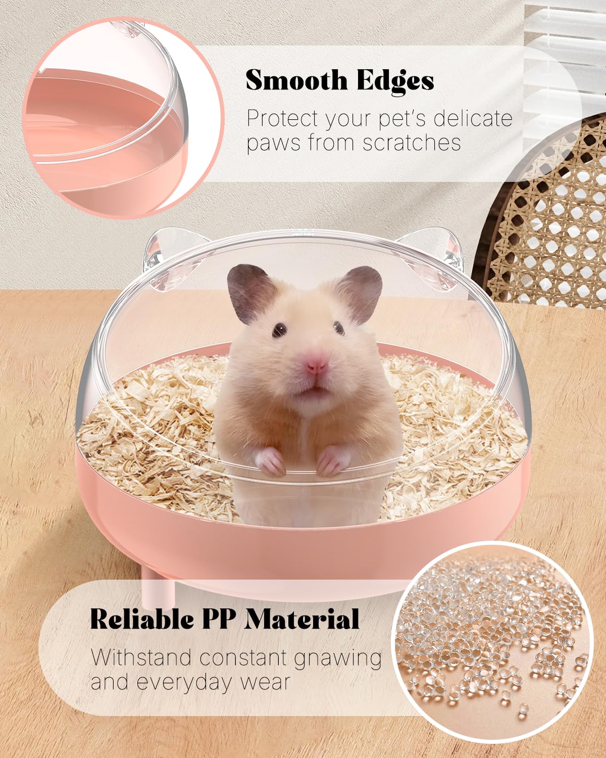 Pawfly sand bath container detachable parts shown for quick cleaning