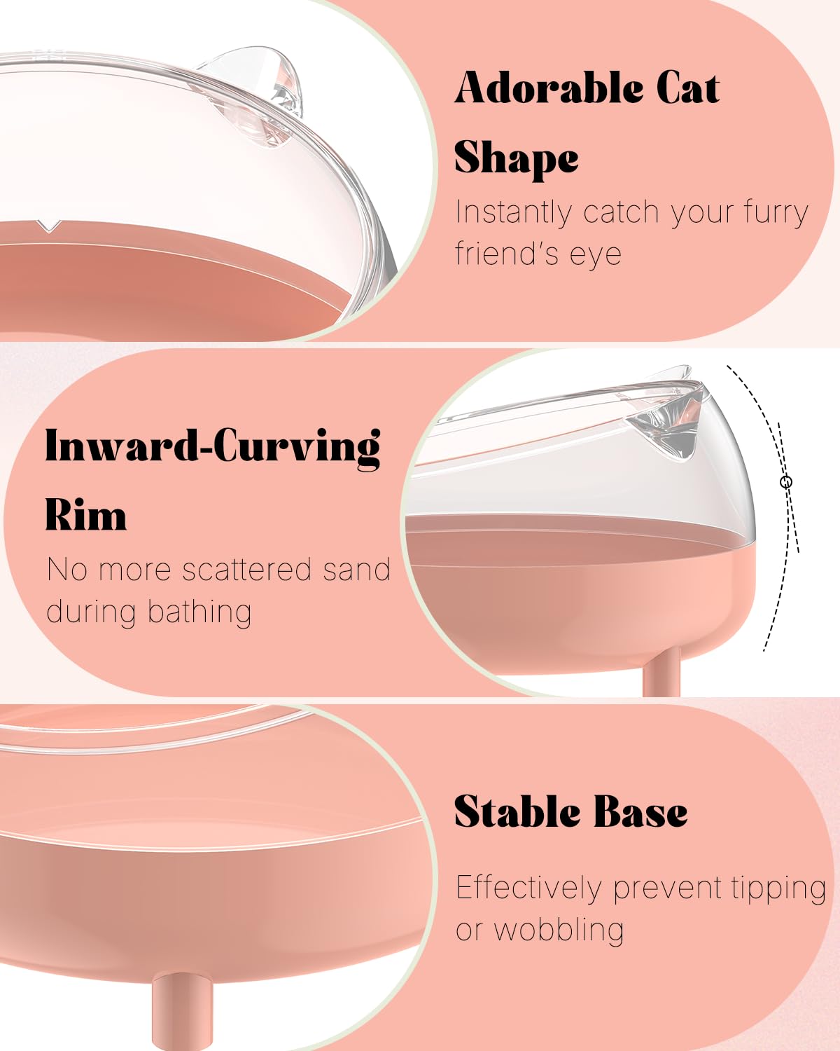 Pawfly sand bath container material PP appears sturdy and chew-resistant