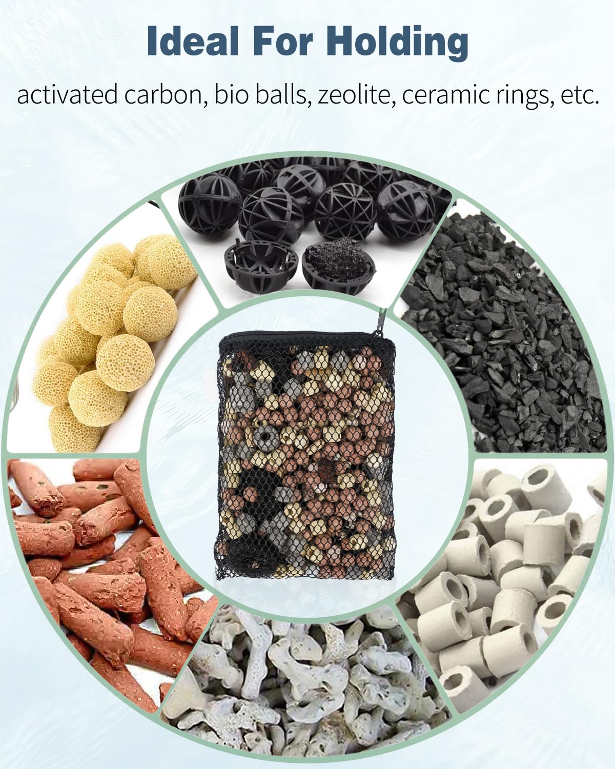 Pawfly mesh bag filled with media ready for efficient tank filtration
